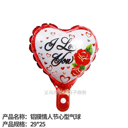 10-Inch Round Love-Shaped Aluminum Foil Balloon – English “Love” Design for Birthday, Valentine’s Day & Wedding Party Decorations
