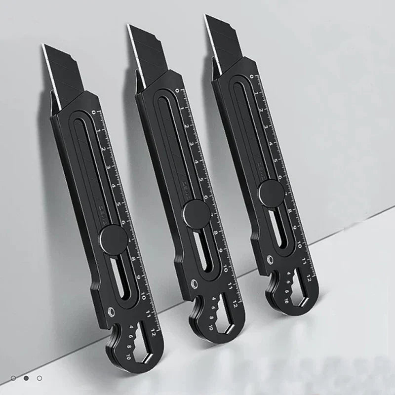 6-in-1 Multifunctional Utility Knife - Stainless Steel Stationery All-Purpose Cutter with Bottle Opener, Tin Opener, Screwdriver, and Ruler