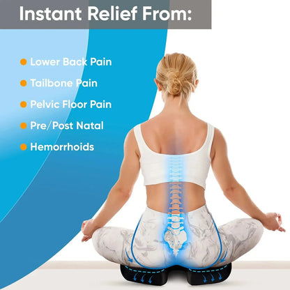 Memory Foam Seat Cushion – Office Chair & Home Use, Ergonomic Pillow for Back Pain Relief