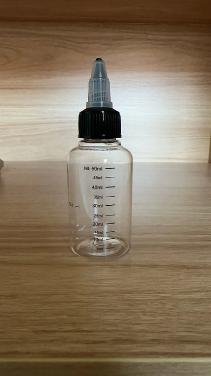 5PCS Graduated Plastic Squeeze Bottles – 30/50/100/250ML Dispensing Bottles with Twist Cap for Tattoo Pigment & Ink