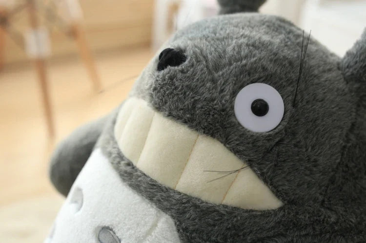 Cartoon Laugh Heartily Totoro Plush Toy — Stuffed Anime Movie Totoro, Lotus Leaf Pillow Plushie, Japanese-Style Doll Gift