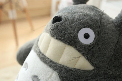 Cartoon Laugh Heartily Totoro Plush Toy — Stuffed Anime Movie Totoro, Lotus Leaf Pillow Plushie, Japanese-Style Doll Gift