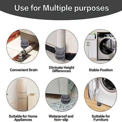 4PCS Washing Machine Foot Pads – Noise-Reducing, Shock-Absorbing, Non-Slip Brackets for Refrigerator & Appliances