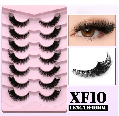 GROINNEYA Cat Eye False Eyelashes – Natural Long Clear Band Winged End Faux Mink Lashes for Eye-Enhancing Makeup
