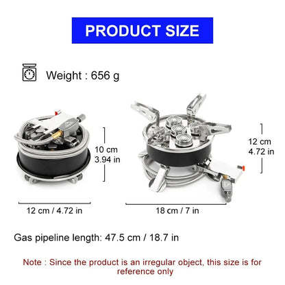 Widesea Camping Tourist Burner 8800W Gas Stove Cookware - Portable Furnace for Picnics & Barbecues - Outdoor Recreation Supplies