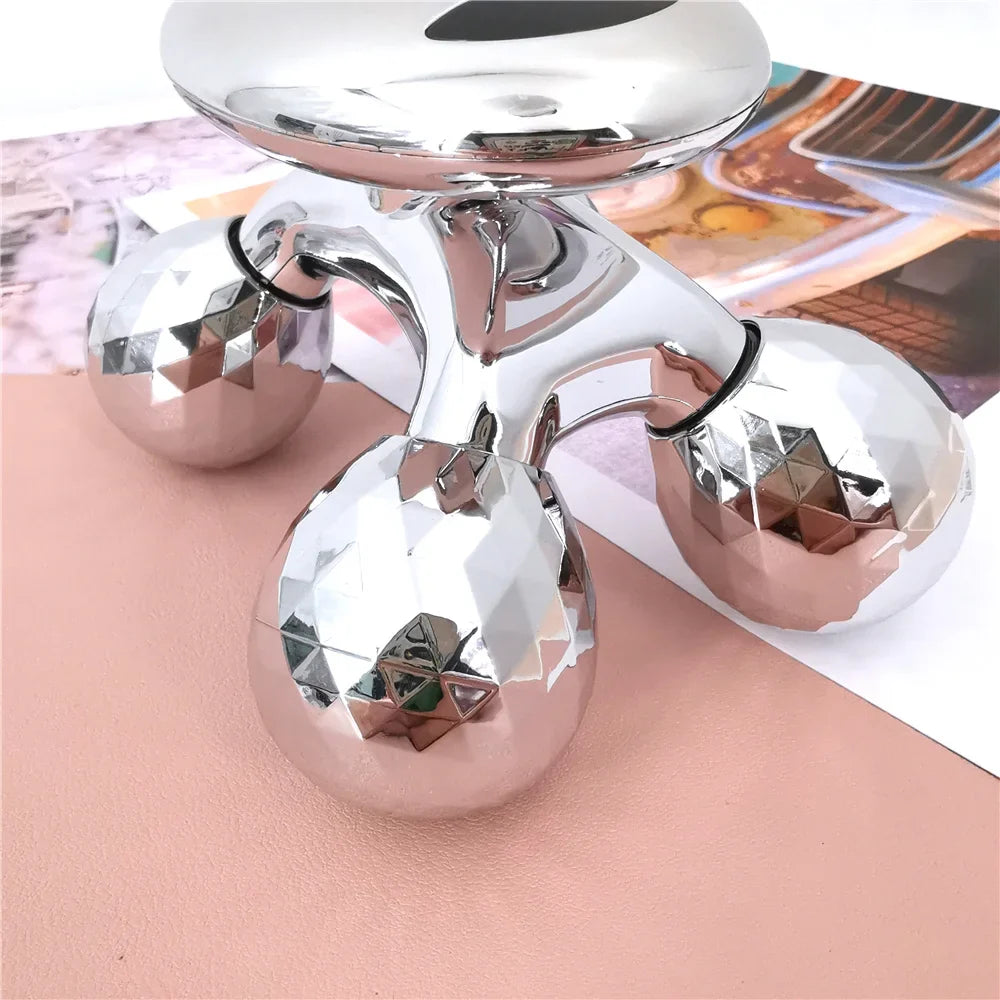 4D Solar Microcurrent Roller Massager — Face Lifting, Tightening & Body Slimming Anti-Cellulite Beauty Device