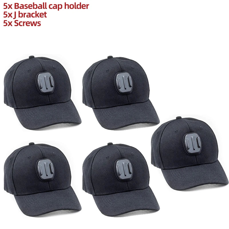 GoPro Baseball Cap Base Mount with J-Hook – Compatible with GoPro Hero 10-13, DJI Action 3-4 & Insta360 X3-X4 Accessories