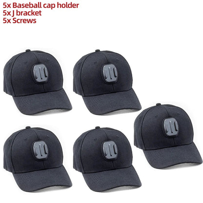 GoPro Baseball Cap Base Mount with J-Hook – Compatible with GoPro Hero 10-13, DJI Action 3-4 & Insta360 X3-X4 Accessories