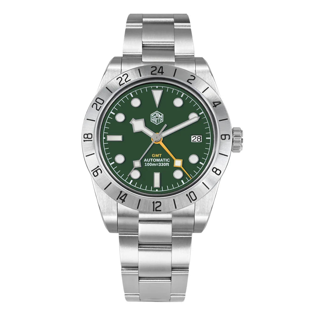 San Martin 39mm NH34 BB GMT Automatic Mechanical Sport Watch — Sapphire Luminous Waterproof 100m for Men Relogio SN0054