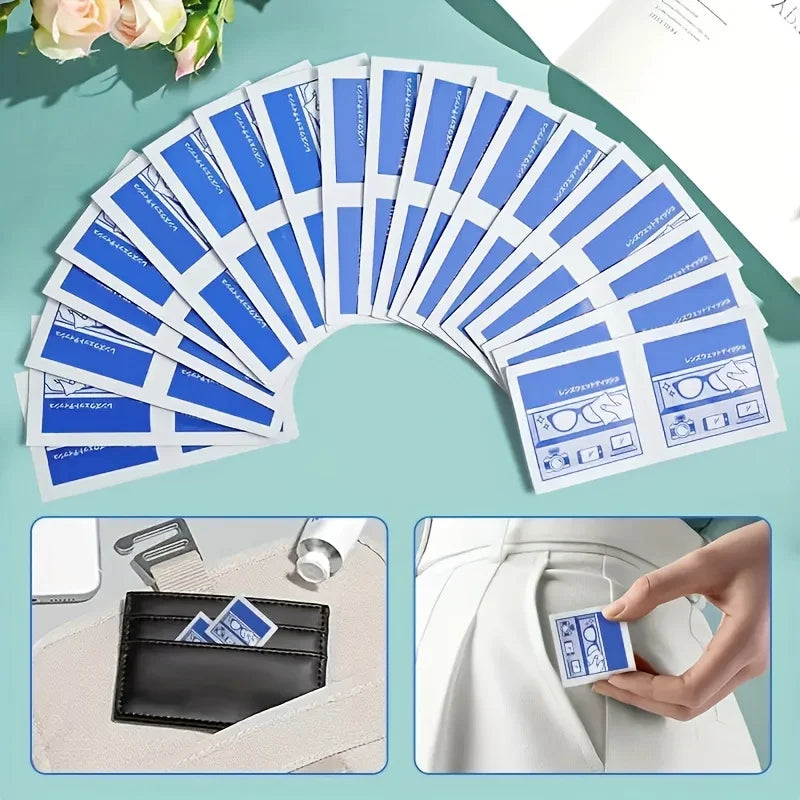 100 Disposable Eyeglass Cleaning Wipes - Individually Wrapped Screen & Lens Cleaning Cloths