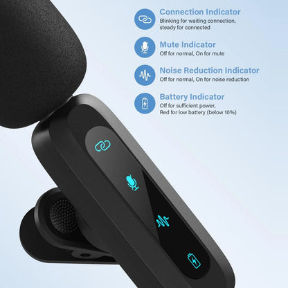 Professional Wireless Lavalier Microphone – Universal Mobile & Computer Mic for Vlogs, Interviews & Conferences