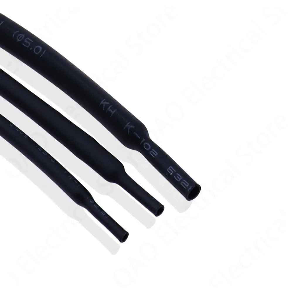 5/1 Meter Black Heat Shrink Tubing - 1mm to 6mm Sizes for Electrical Insulation and Protection