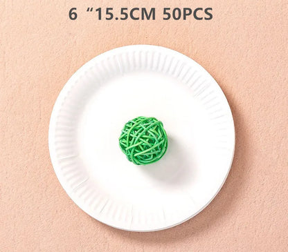 50PCS Disposable Paper Plates for Party, Picnic, DIY Drawing & Kids Craft Activities