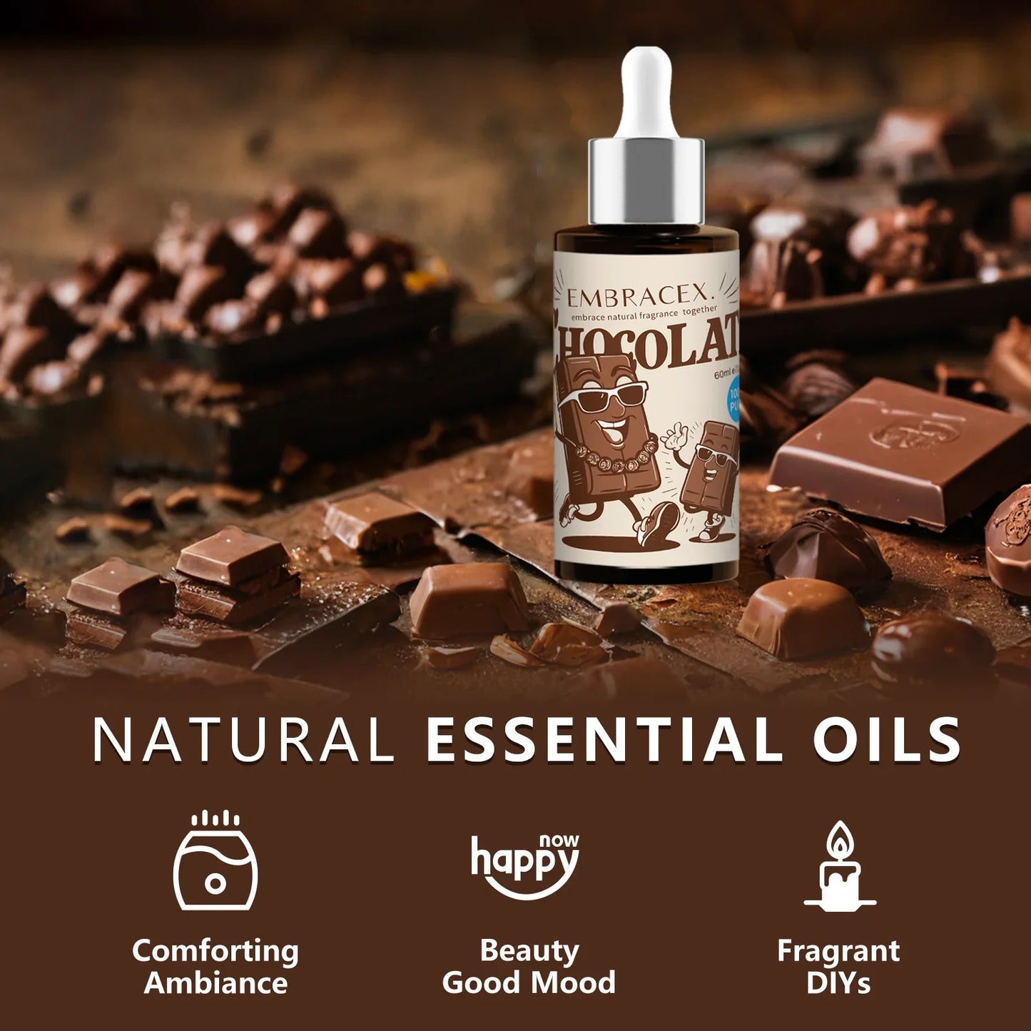 11-Style 60ml Essential Oils – Perfume & Massage Oil with Dropper for Diffusers, Candles, and Car Aromatherapy