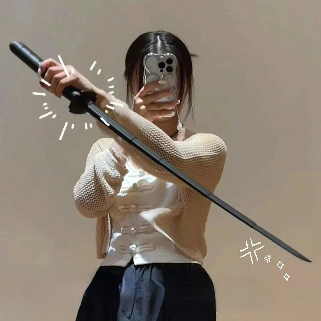 3D Printed Gravity Samurai Sword Knife - Retractable Katana, Scalable Decompression Toy, Cosplay Prop, Stress Relief Decor Craft