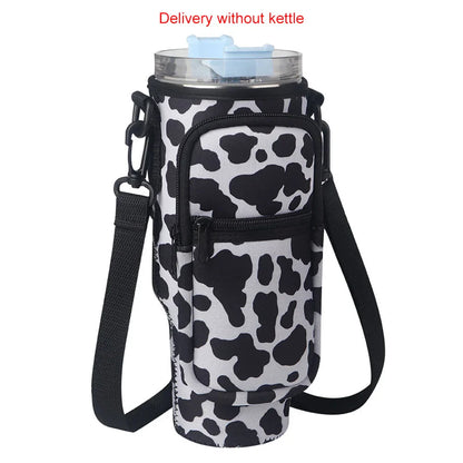 Portable Water Bottle Carrier Bag – Neoprene Holder with Phone Pocket for Stanley 40oz Tumbler with Handle