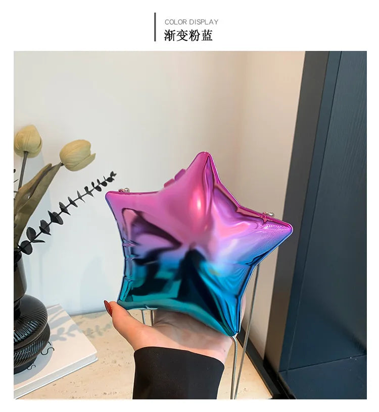 Acrylic Bright Five-Pointed Star Zero Wallet – 2025 Sweet Cool Spicy Girl Mini Party Bag, Candy Colored Banquet Purse