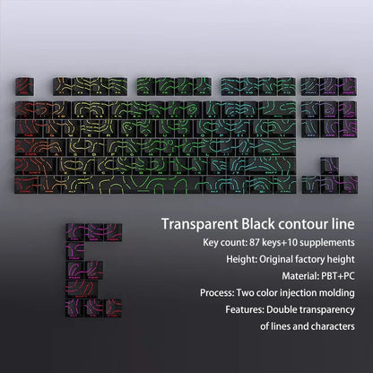 Contour 4.0 Side-Engraved PBT Translucent 97-Key Mechanical Keyboard Keycaps – White Gaming Keycap Set for Magnetic Switch F75 GMK87
