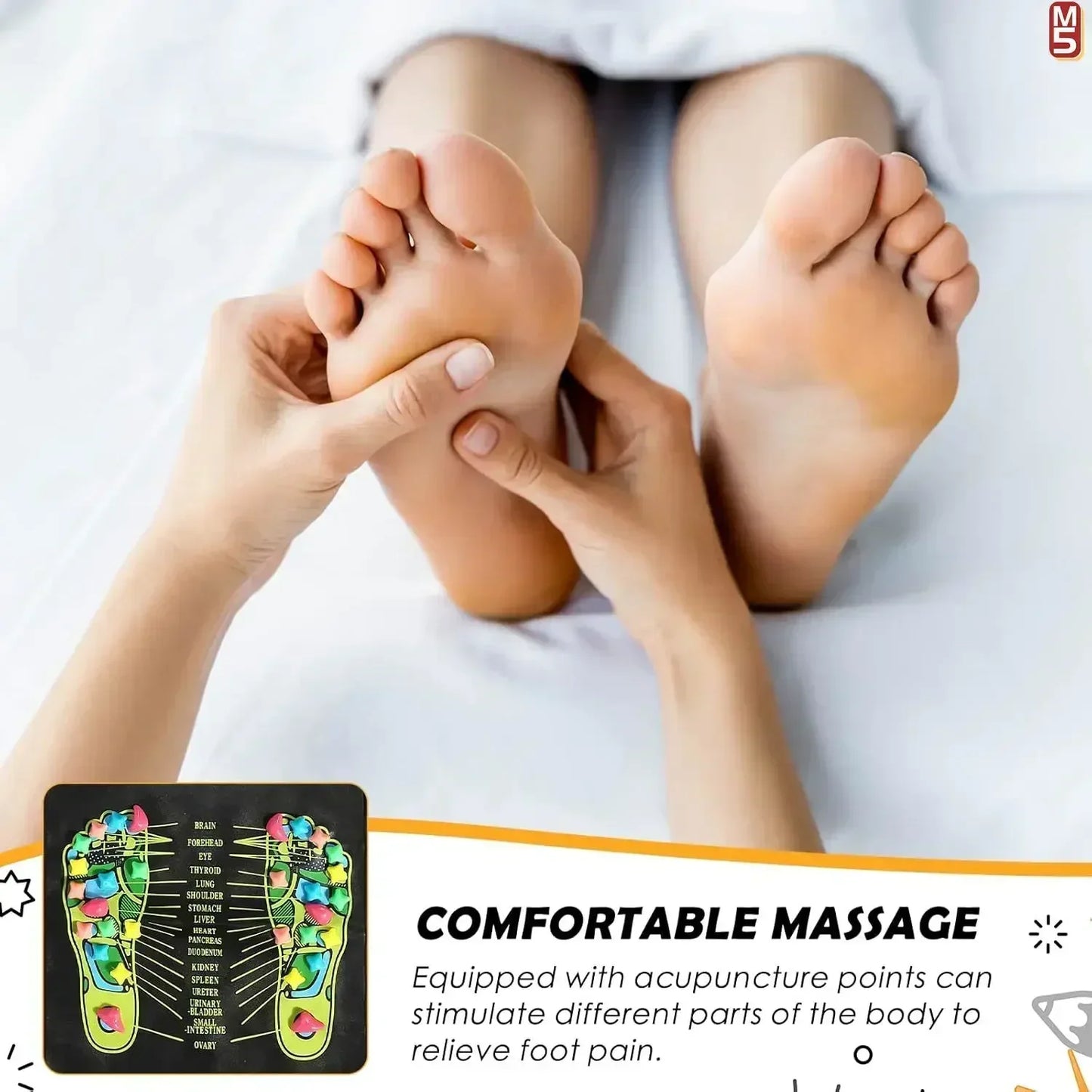 Finger Pressure Board Foot Massage Pad – Acupoint Mat for Nerve Relief & Muscle Relaxation