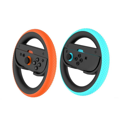 2PCS Racing Steering Wheel for Nintendo Switch Joy-Con Controllers — Hand Grip for Mario Kart 8 Deluxe