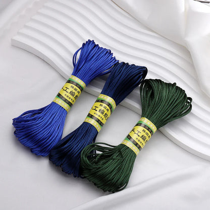 20m/Lot Chinese Knotting Silk Macrame Cord – 1.5mm & 2mm Nylon Black Satin Beading & Shamballa Thread
