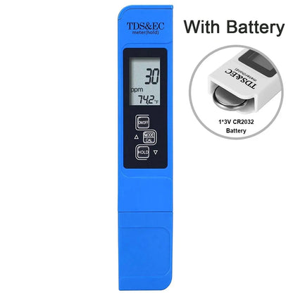 TDS Meter Digital Water Tester - High Accuracy 0-14 PH, 0-9990ppm TDS & EC Meter with LCD for Aquariums & Filters