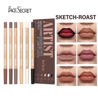 Face Secret Artist Shape Sculpt Matte Lip Liner Pencil Set – Weightless, Precise & Soft Blendable Texture