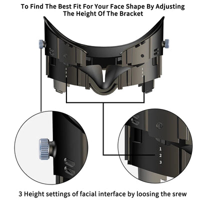Adjustable PU Leather Facial Interface & Foam Cushion for Meta Quest 3 – Comfortable VR Face Pad Replacement Accessory