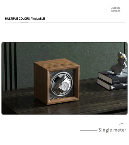 IBBETON Luxury Wood Watch Winder – 1 Slot High-End Automatic Watch Box with Mabuchi Motor & Storage Cabinet