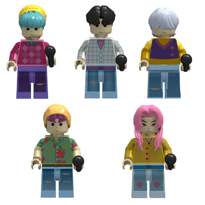 KPOP Demon Hunters Cartoon Doll Building Blocks – Kawaii Mini Action Figure Head Assembly Toy, Educational Gift for Kids