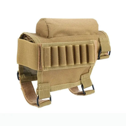 Buttstock Cheek Rest Shell Holder – Rifle Stock Ammo Cartridge Pouch for Hunting & Outdoor Shooting Gun Accessories Bag
