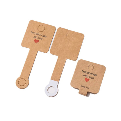 50PCS Self-Adhesive Display Card — 4x10cm Price Tags for Bracelets, Keychains & Jewelry Packaging, Small Business Labels