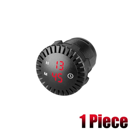 Universal 12V/24V Car Dashboard Digital LED Clock – Touch Screen Electronic Display Watch for Auto Interior Decoration & Accessories