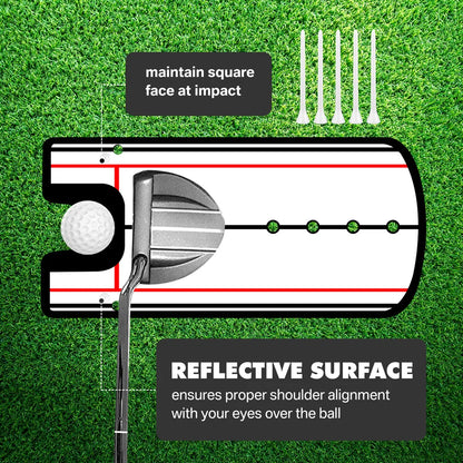 Golf Putting Practice Mirror | Alignment Training Aid with Eye Line | Putting Mirror for Putter Practice