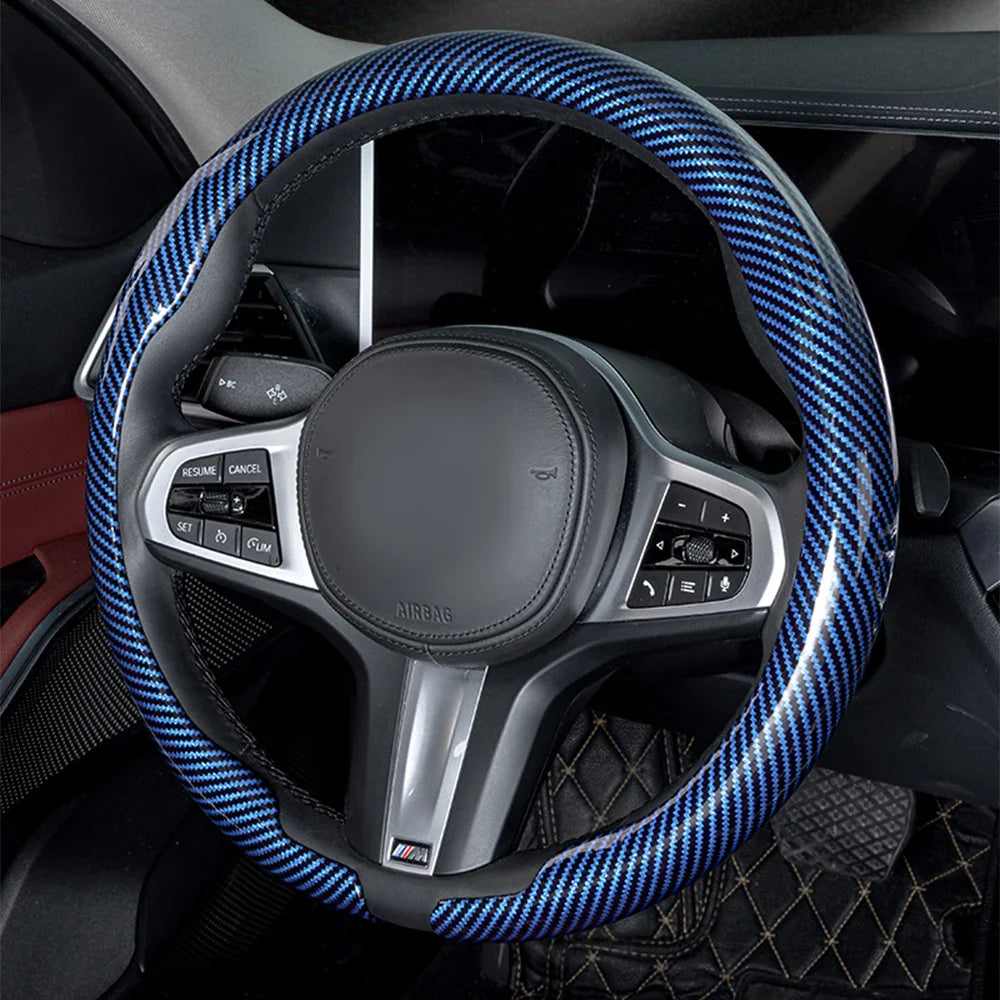 Universal 36-38cm Car Steering Wheel Cover — Non-Slip, Breathable, Fits Round & D-Shaped Wheels