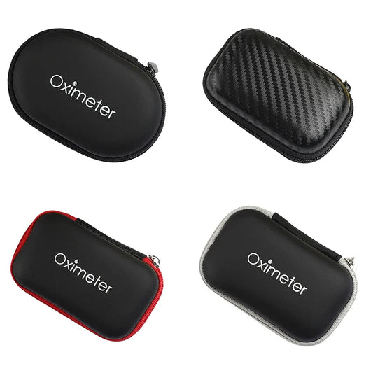 Hard EVA Portable SpO2 Finger Pulse Oximeter Carrying Case – Zipper Storage Bag for Earphones, Data Cable, and Travel