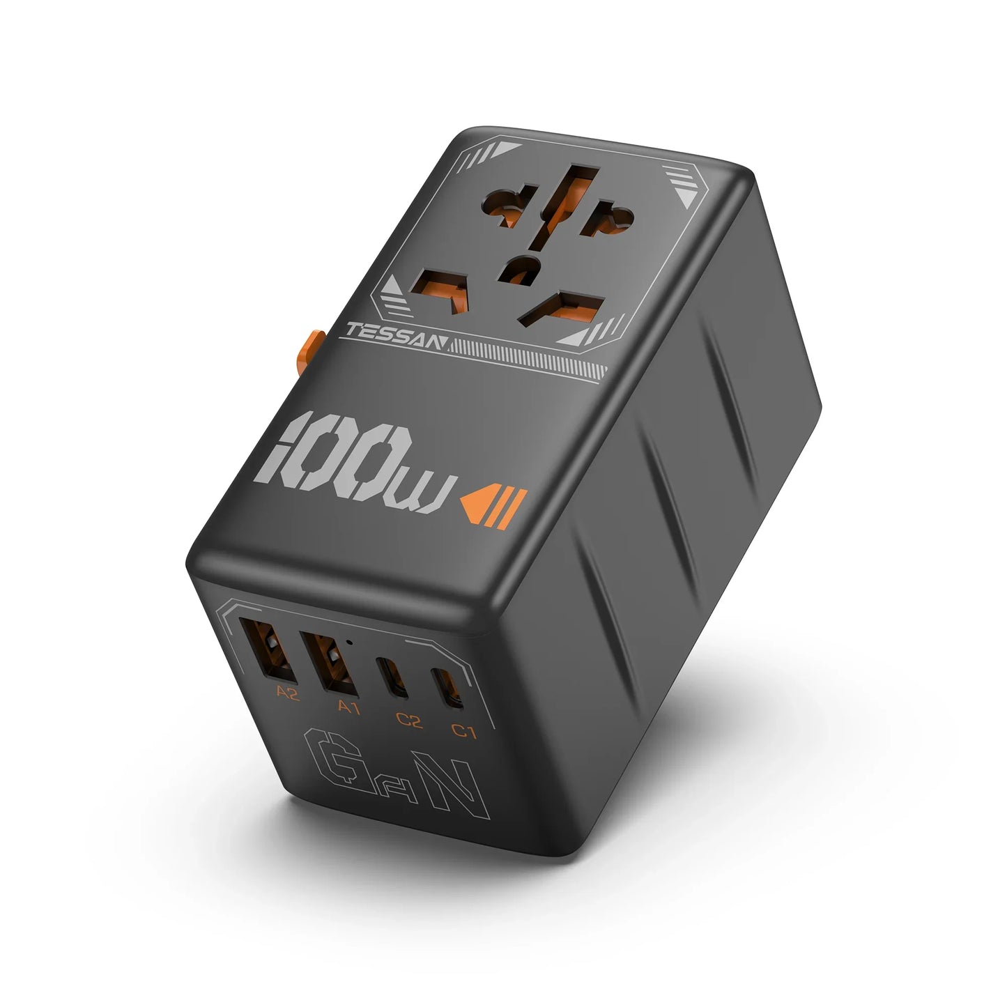 TESSAN 65W GaN International Travel Adapter – USB Type-C Universal Power Adapter with EU/UK/USA/AUS Plugs