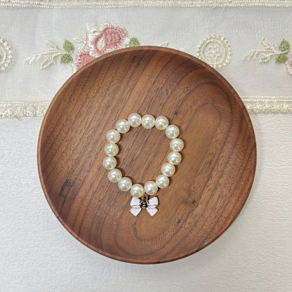 17cm Labubu Macaron Sitting Party Ornament — DIY Cute Plush Pendant with Pearl Necklace & Alloy Chain Accessory