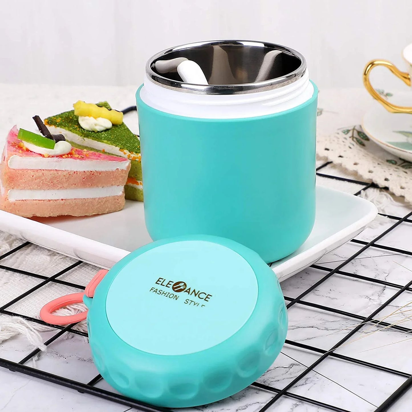 430ml Food Thermal Jar - Insulated Soup Cup, Stainless Steel Lunch Box, Thermos Container for School Children, Keeps Food Hot