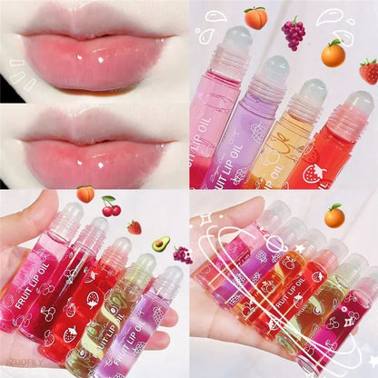 Fruit Lip Gloss Transparent Lip Oil – Moisturizing, Waterproof, Long-Lasting Liquid Lipstick to Reduce Lip Lines