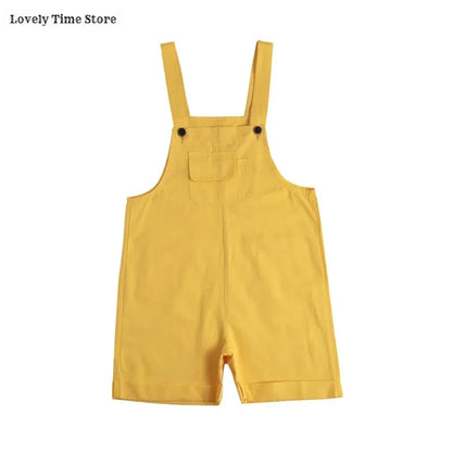 Kids Hip Hop Candy Color Overalls – Girls & Boys Suspender Shorts Jumpsuit Romper Streetwear
