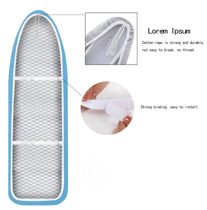 140x50cm Heavy Duty Ironing Board Cover | Heat Reflective Elastic Edge Iron Cover for Home