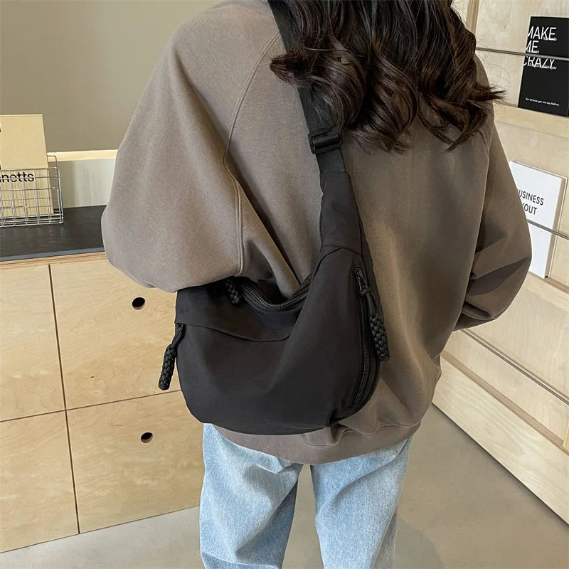 New Nylon Fabric Shoulder Bag – High Capacity Women's Crossbody Messenger Bag, Versatile & Leisure Hobo