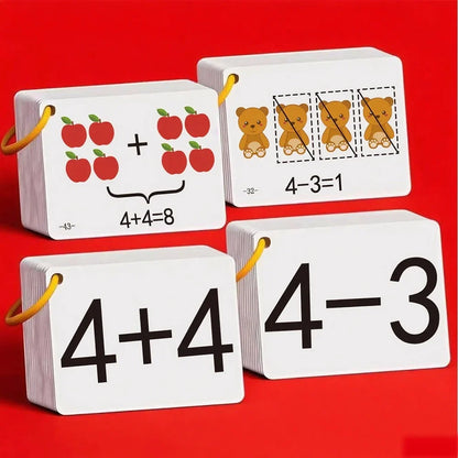 Addition & Subtraction Math Cards - 132-Piece Mental Arithmetic Learning Set for Kids