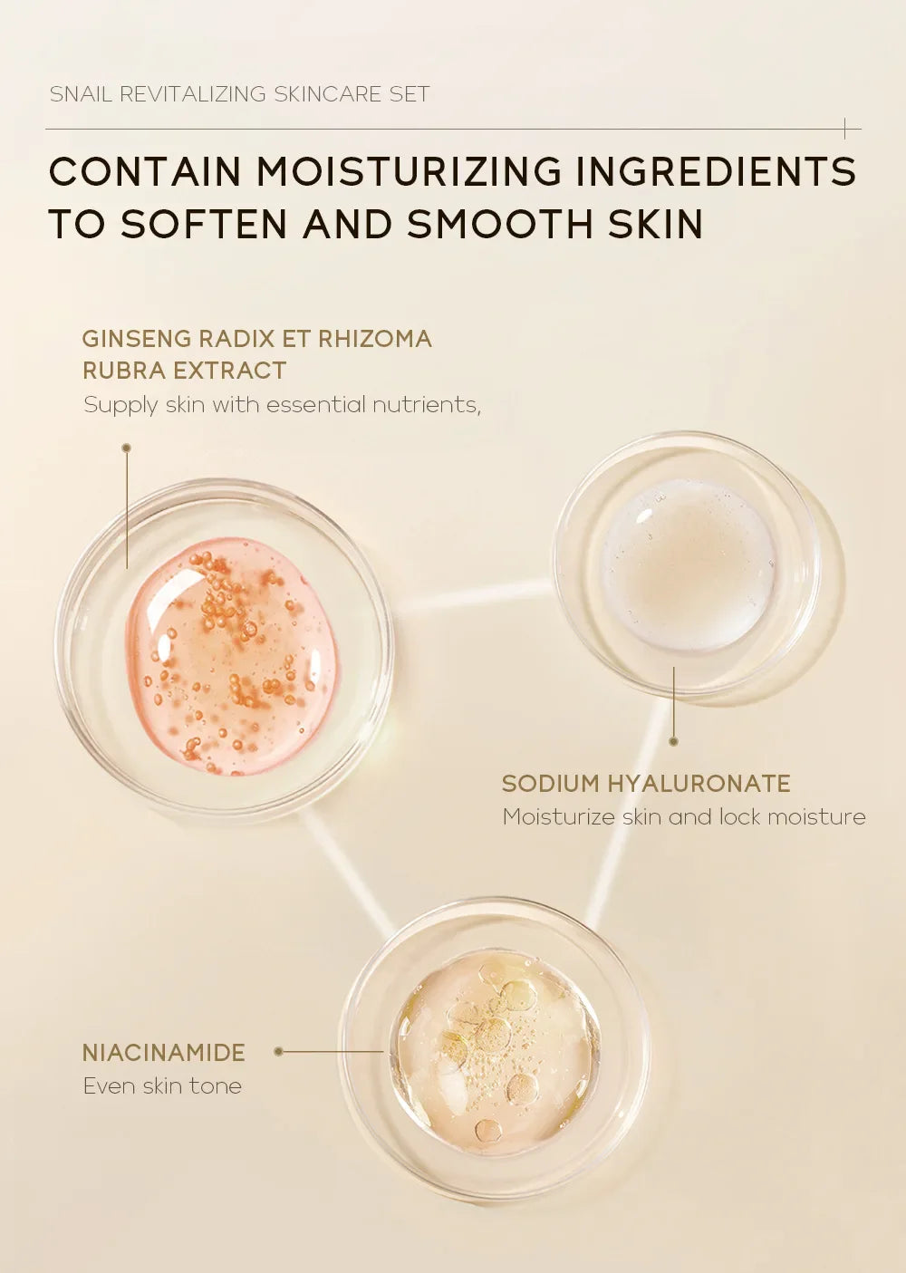 3pcs LAIKOU Vitamin C 24K Golden Sakura Skincare Set – Moisturizing Face Cream, Serum & Eye Cream