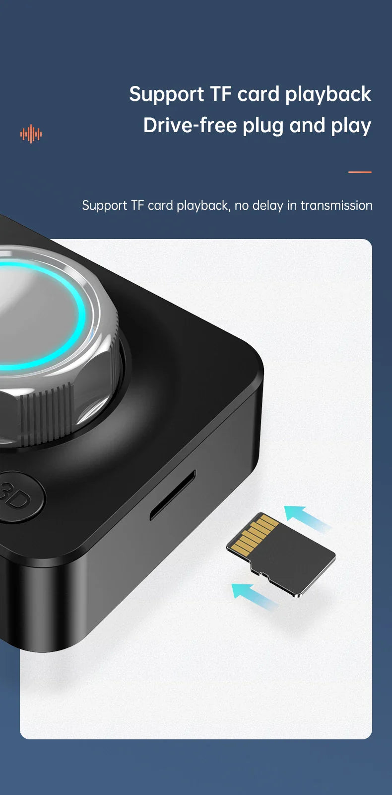 Bluetooth 5.0 Audio Receiver Wireless Adapter | 3D Stereo Music, TF Card, RCA & 3.5mm AUX for Car, Speaker, Amplifier, Headphones