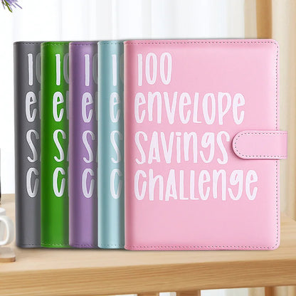 100 Envelope Challenge Binder – Savings Challenge Loose-Leaf Budget Binder with Cash Envelopes, Money Organizer System