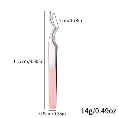 Professional False Eyelash Applicator Tweezers – Precision Lash Extension Clip & Curler Makeup Tool