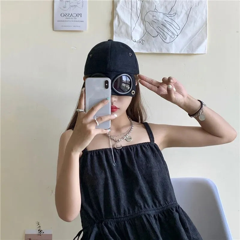 Aviator Hat Baseball Cap with Personality Glasses: Unisex Summer Sunglasses for Men, Women, and Boys