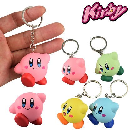 Kirby Cartoon Keychain – Colorful Anime Doll Pendant for Backpack, Bag Decoration & Kids Gift